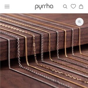 NEW Pyrrha chain silver 18” fine curb